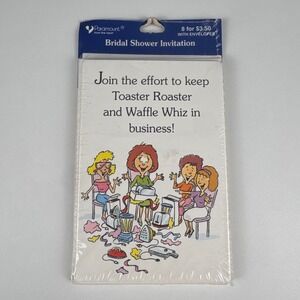 Vintage Paramount Bridal Shower Invitations 8 Pack Toaster Roaster Waffle Whiz